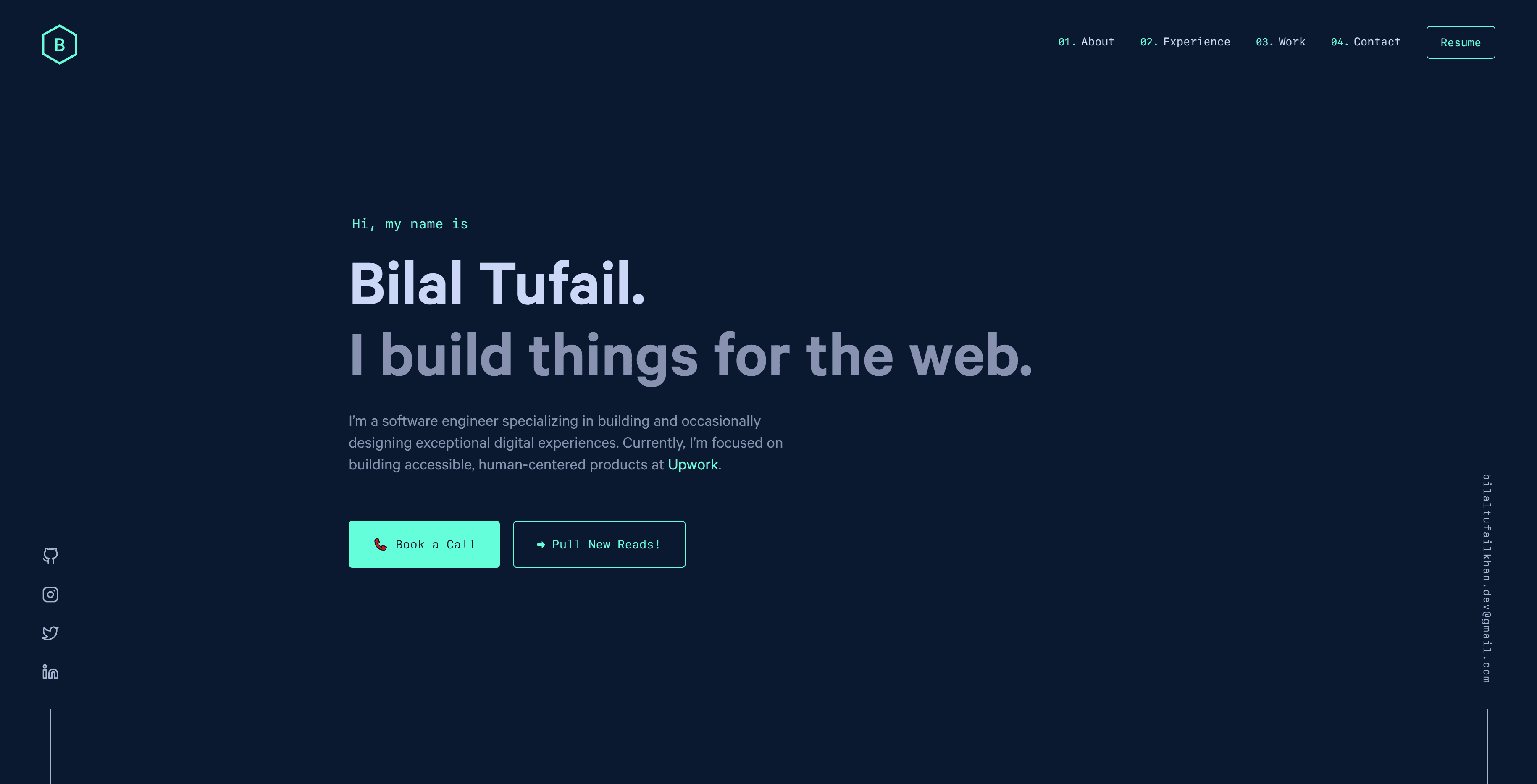 Personal Portfolio V1 interface